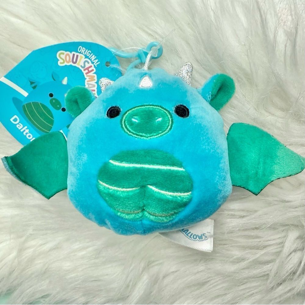 Dalton the Dragon Squishmallows Clip New With Tags Plushie Collectible 3.5”